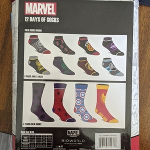 Marvel Avengers 12 Days of Socks set Sizes 8-12